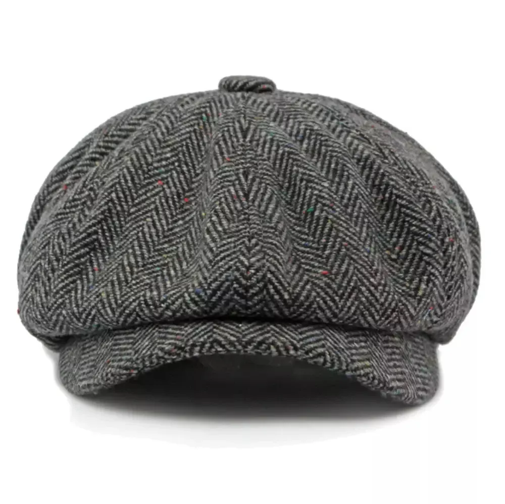 William Flecked Herringbone Newsboy Cap