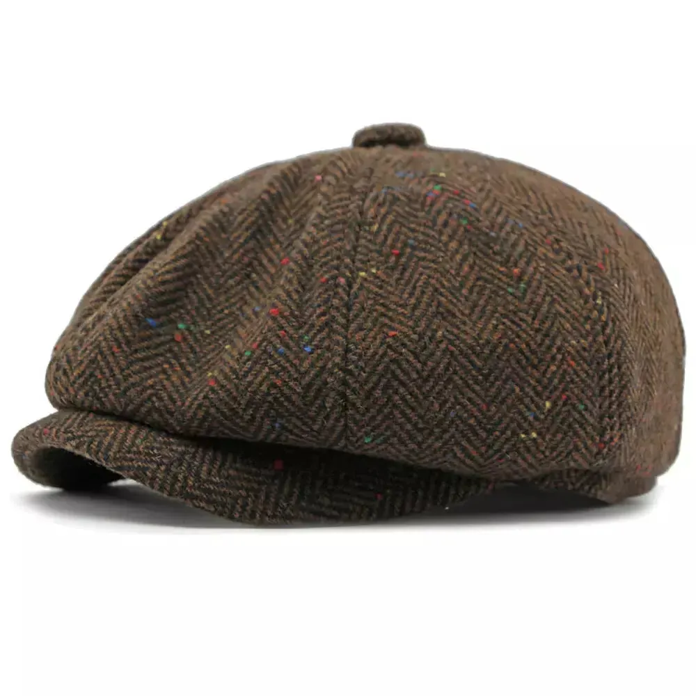 William Flecked Herringbone Newsboy Cap