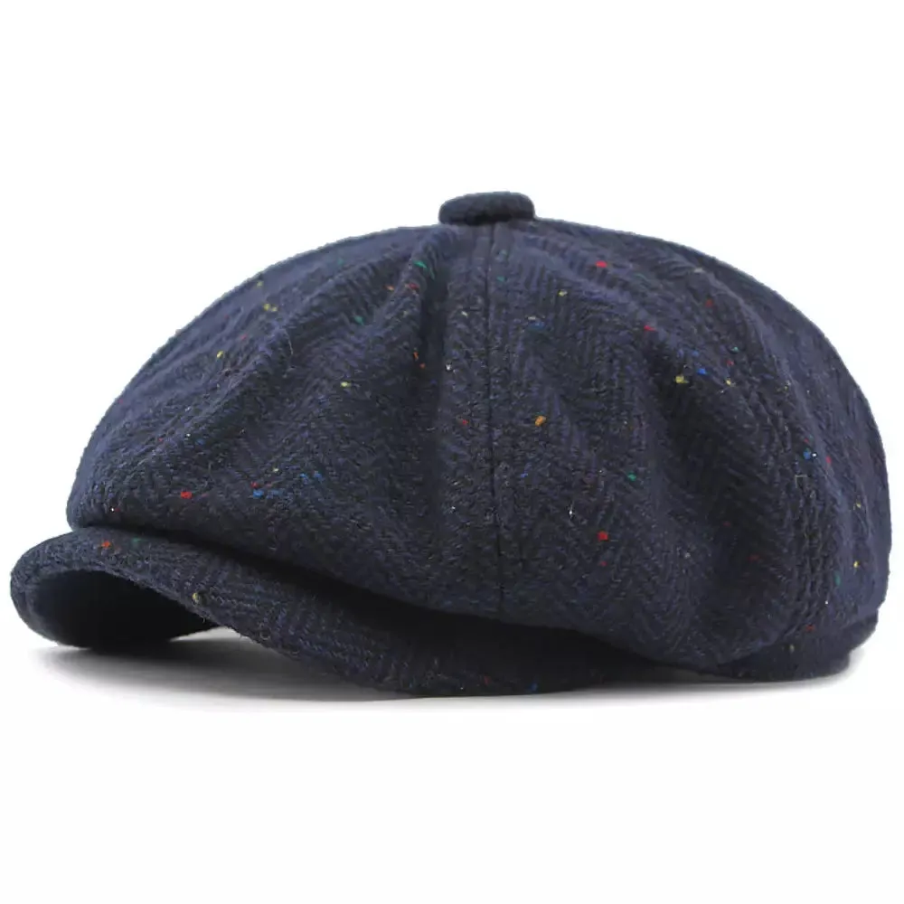 William Flecked Herringbone Newsboy Cap