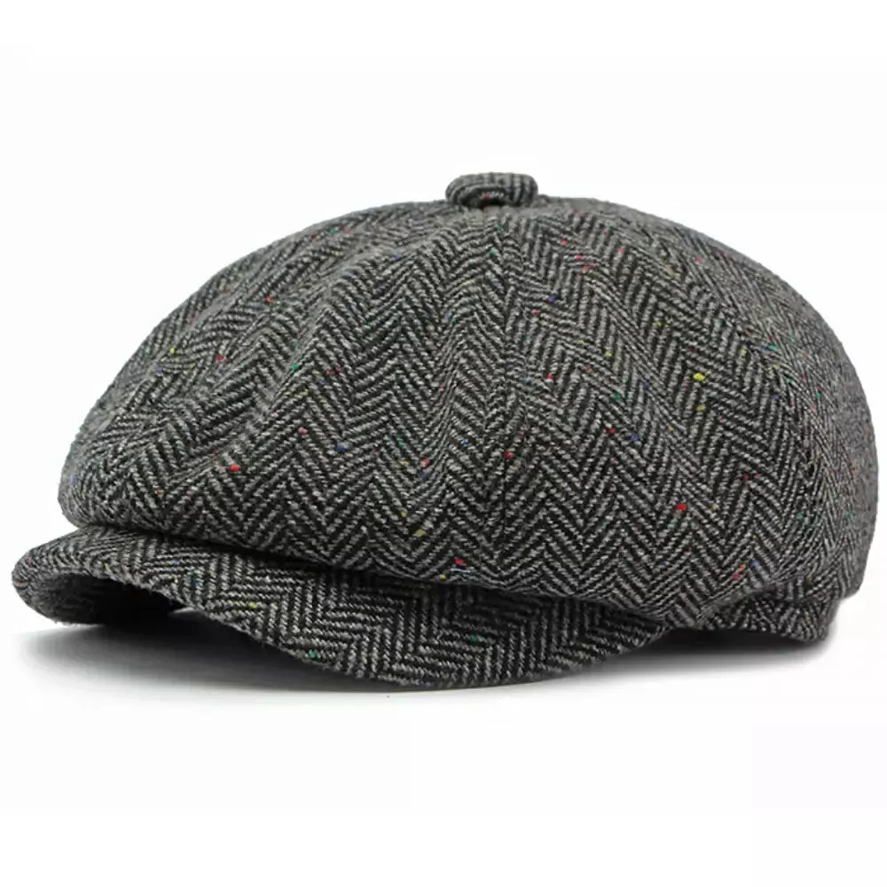 William Flecked Herringbone Newsboy Cap