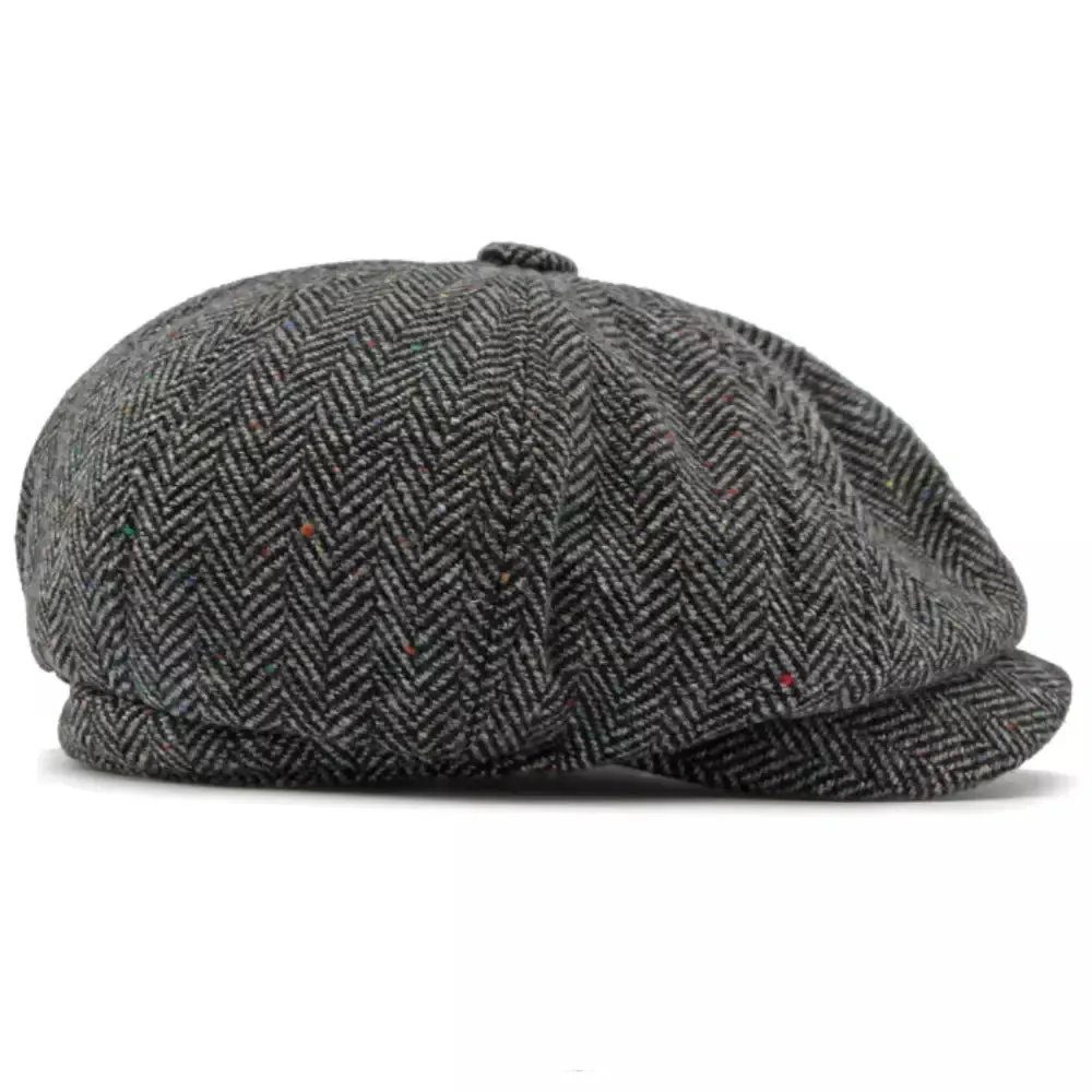 William Flecked Herringbone Newsboy Cap