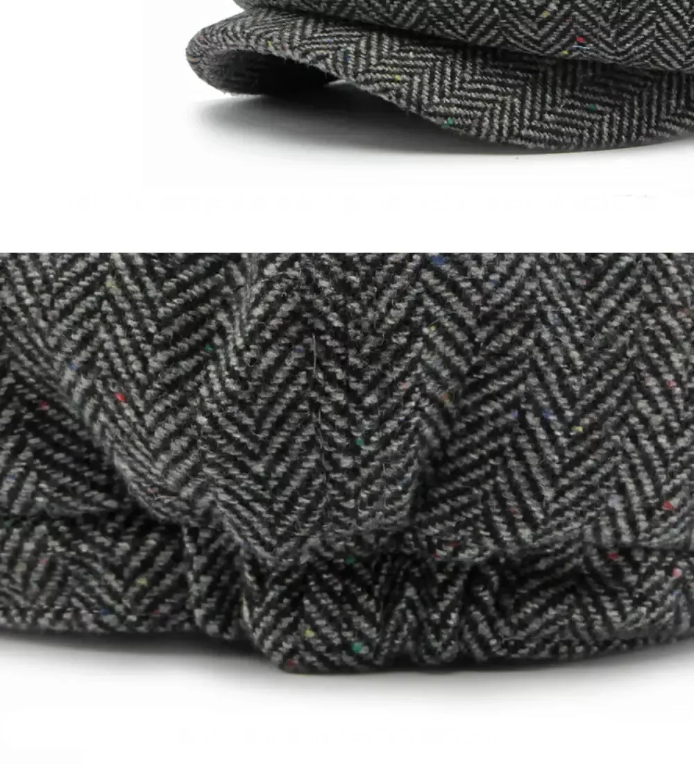 William Flecked Herringbone Newsboy Cap