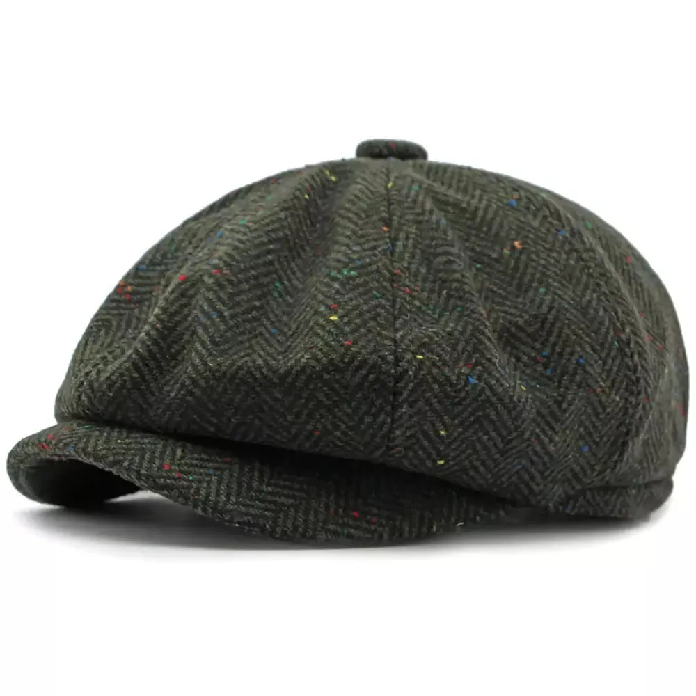 William Flecked Herringbone Newsboy Cap