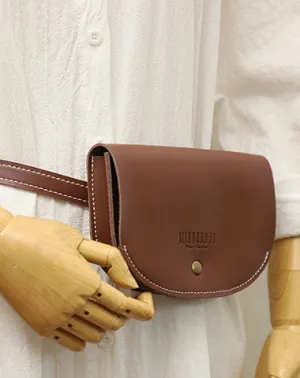 Women Coffee LEATHER Fanny Pack Cute WOMEN Sling Bag Small Waist BAG FOR WOMEN Brown