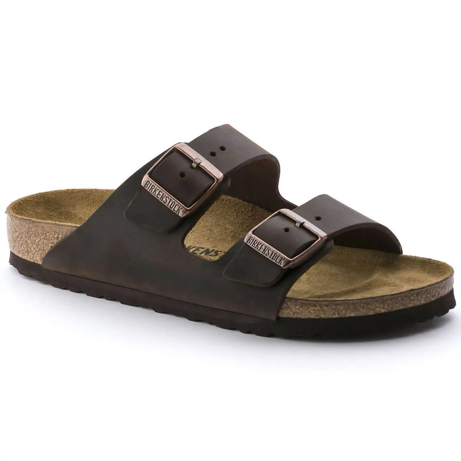 Sandales Arizona en cuir huilé pour femmes - Largeur étroite/moyenne en couleur Havane