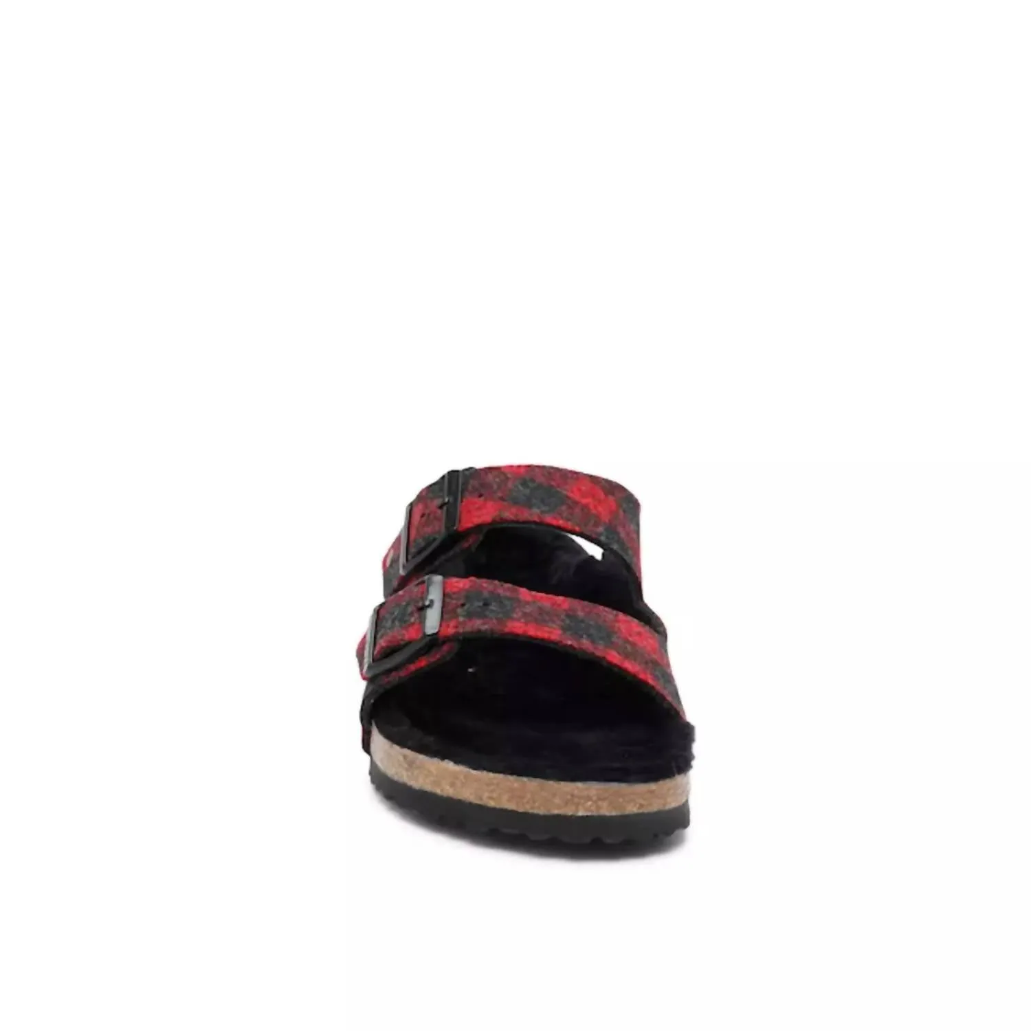 Sandale Arizona Rivet en peau de mouton pour femme à carreaux rouges
