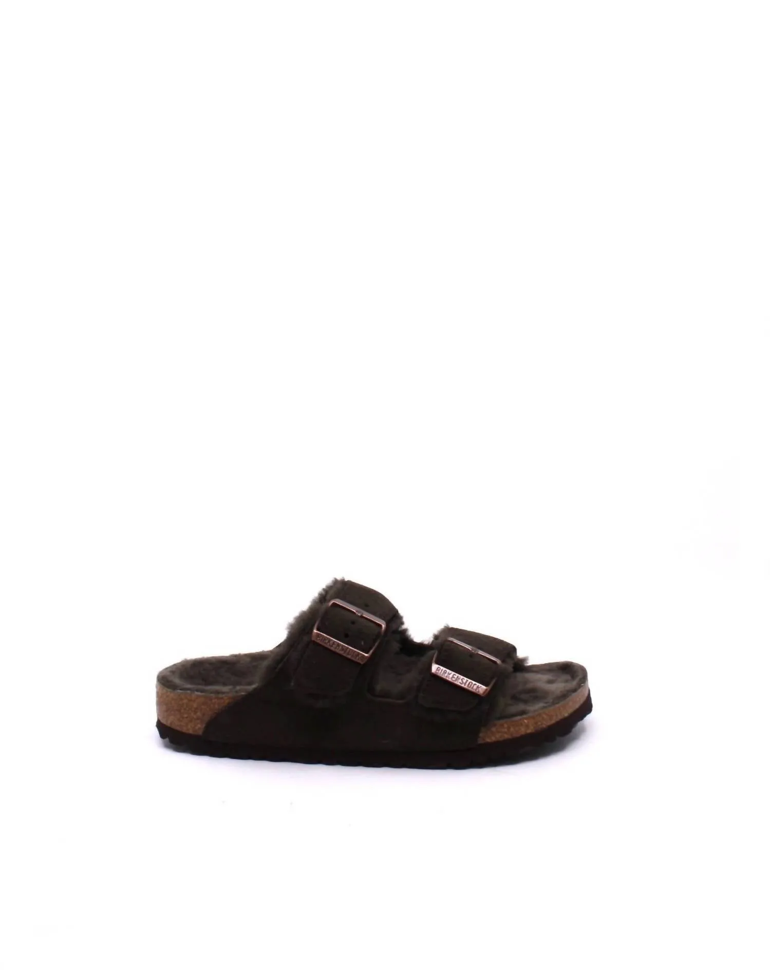 Sandale Arizona en peau de mouton pour femme - Étroite en couleur moka