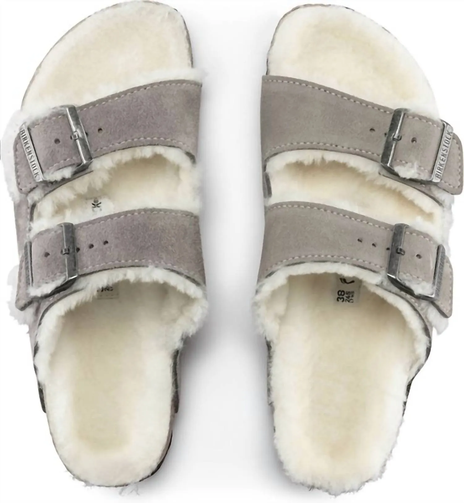 Sandales Arizona en peau de mouton pour femme en pierre coin