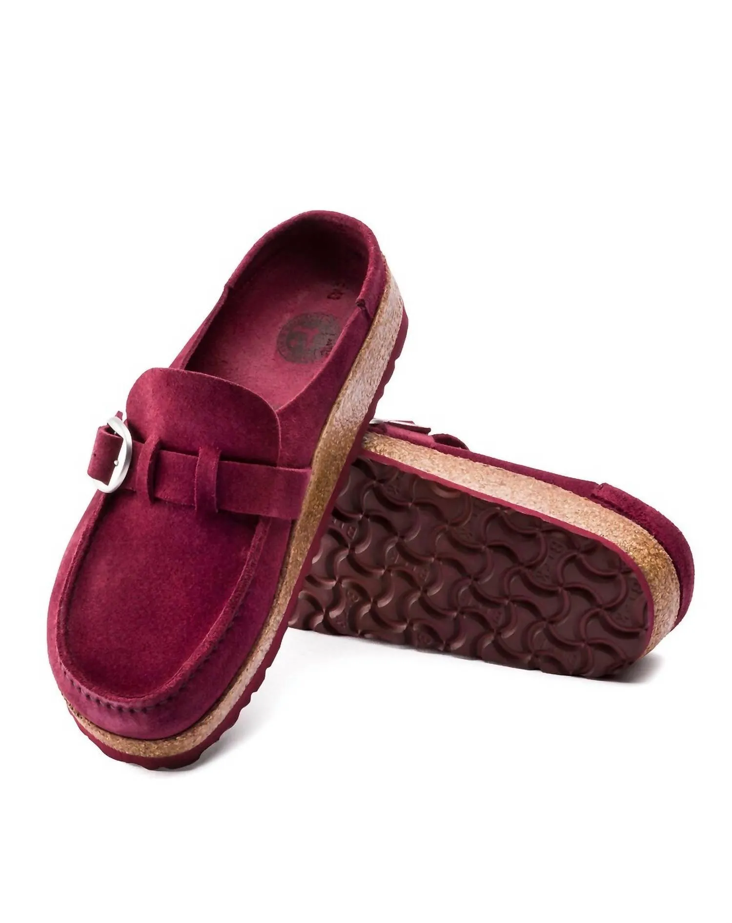 Sandale en daim et cuir Buckley pour femme en bordeaux