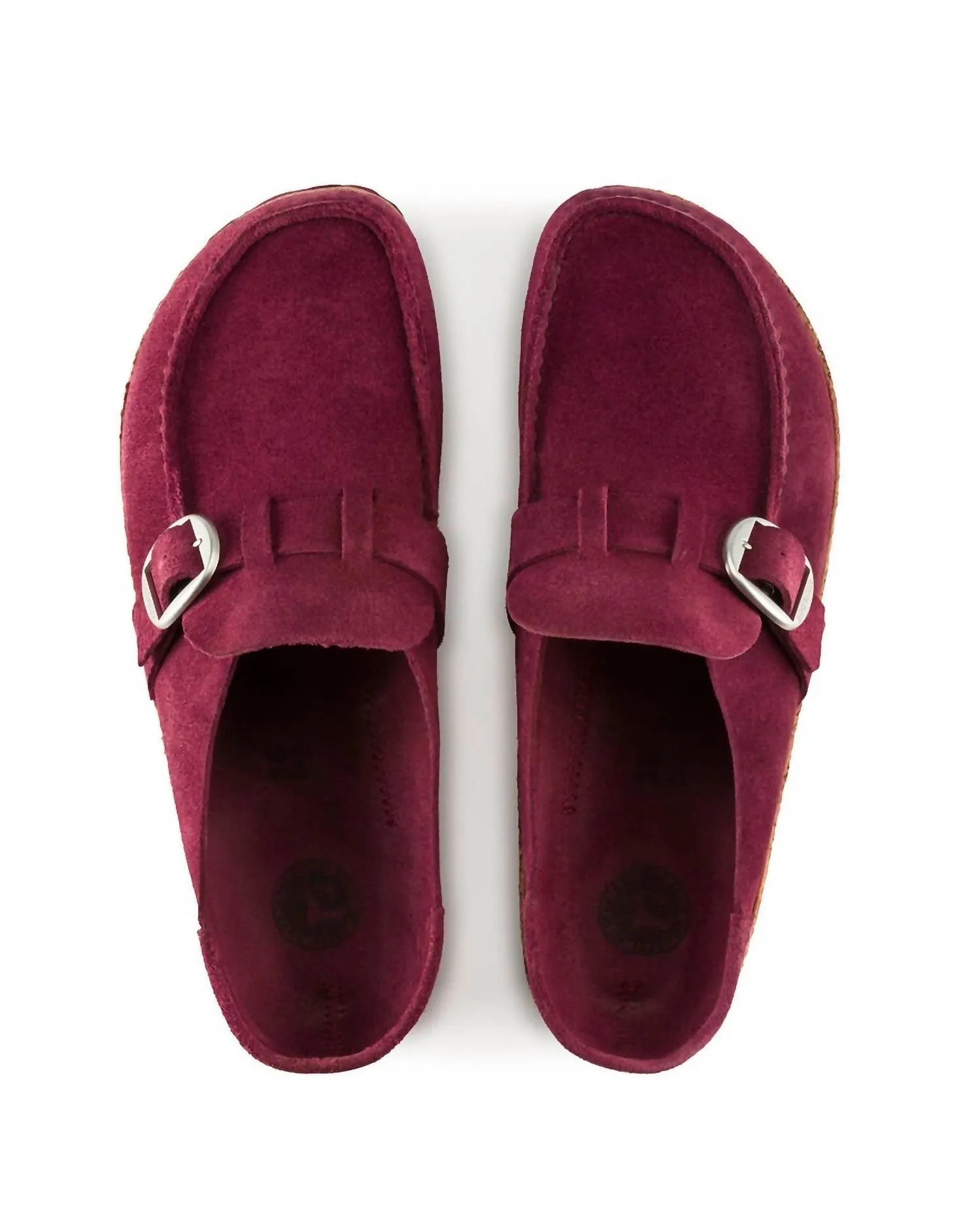 Sandale en daim et cuir Buckley pour femme en bordeaux
