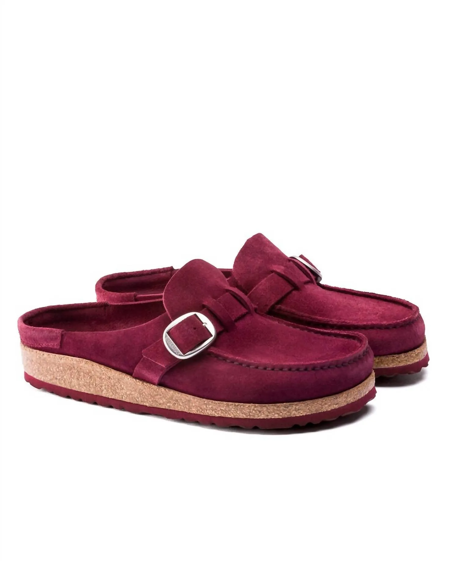 Sandale en daim et cuir Buckley pour femme en bordeaux