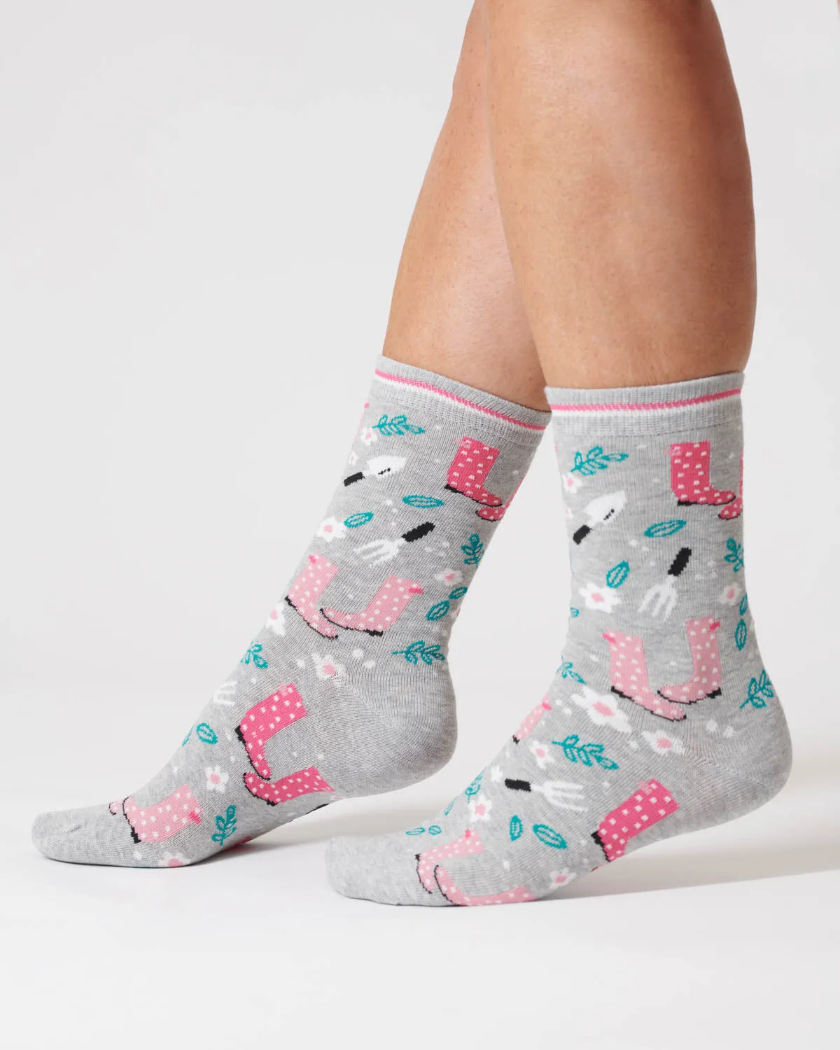 Womens Garden Tools Bamboo Sock - Grey Marl