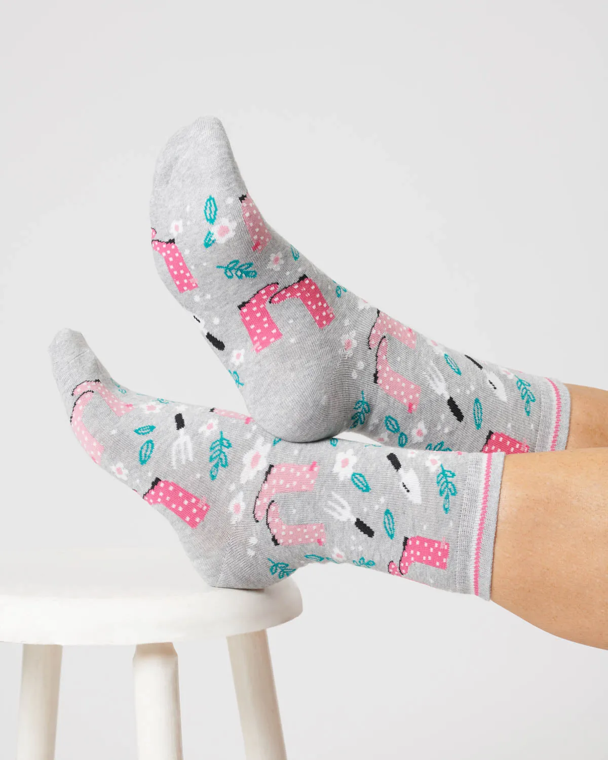 Womens Garden Tools Bamboo Sock - Grey Marl