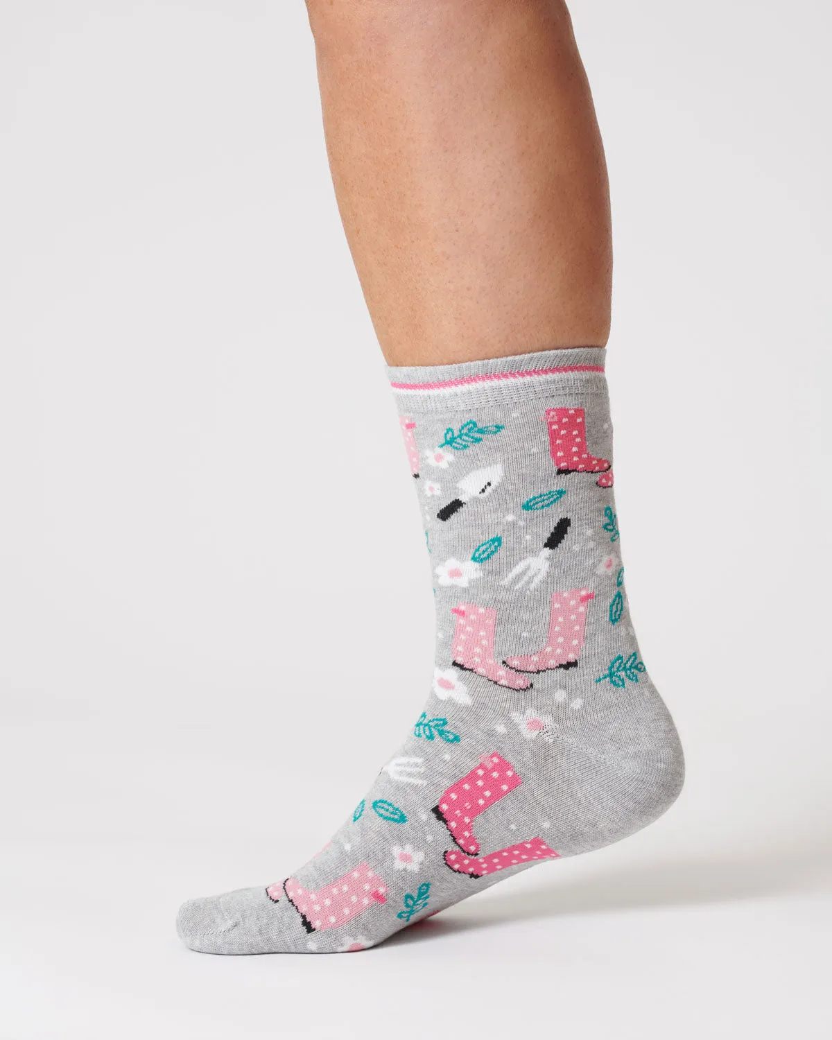 Womens Garden Tools Bamboo Sock - Grey Marl