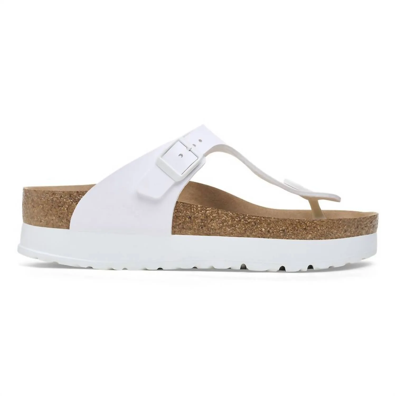 Sandale Gizeh Plateforme Femme en Birko-Flor - Coupe Classique en Blanc