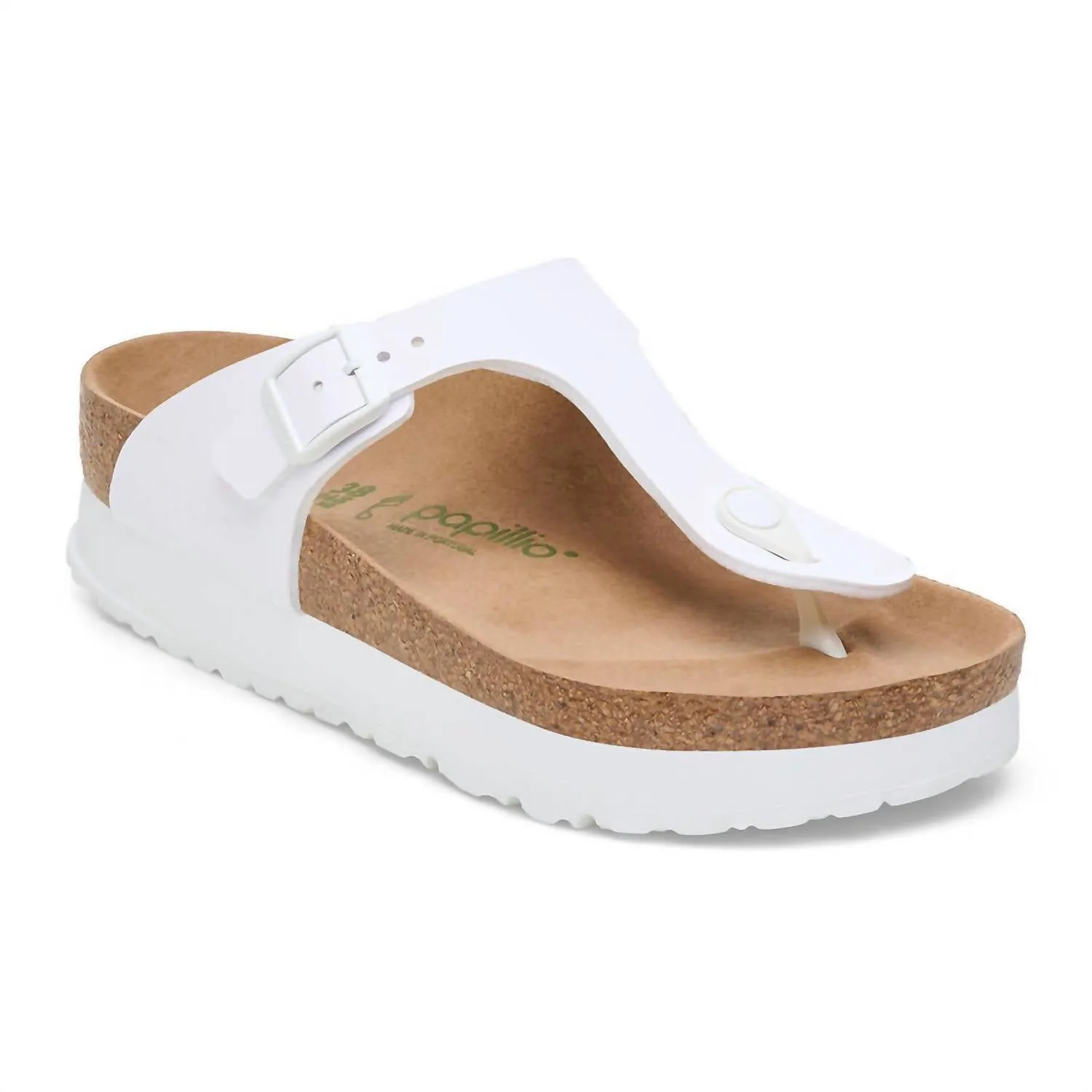 Sandale Gizeh Plateforme Femme en Birko-Flor - Coupe Classique en Blanc