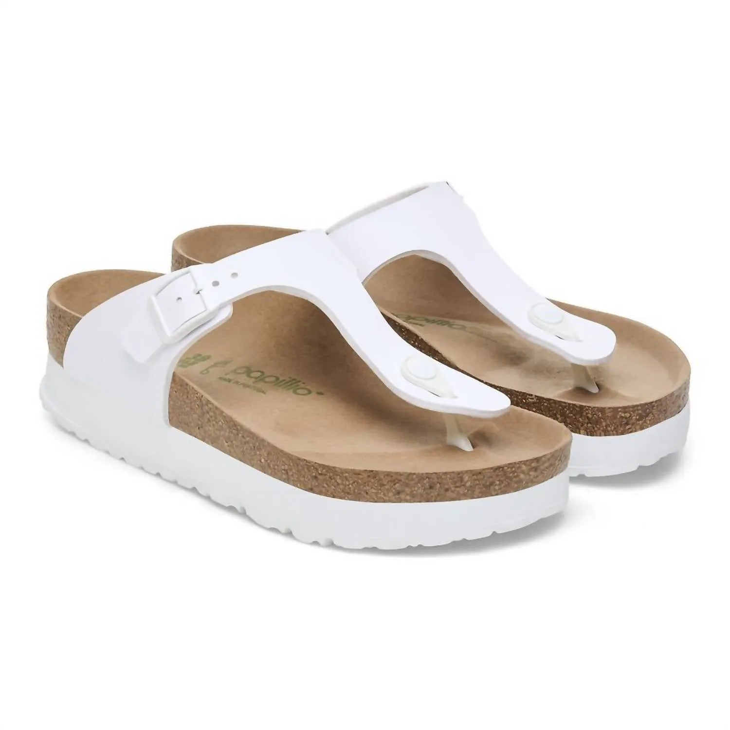 Sandale Gizeh Plateforme Femme en Birko-Flor - Coupe Classique en Blanc