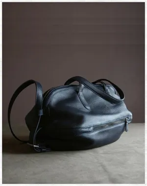 Womens Leather Barrel Shoulder Purse Womens Dark Blue Bucket Leather Handbag Shoulder Bag for Ladies cheap online