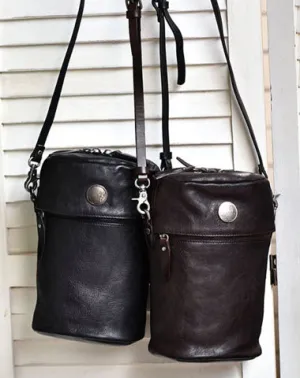 Womens Leather Bucket Crossbody Bag Purse Vintage Handmade Round Barrel Shoulder Bag for Women cheap online