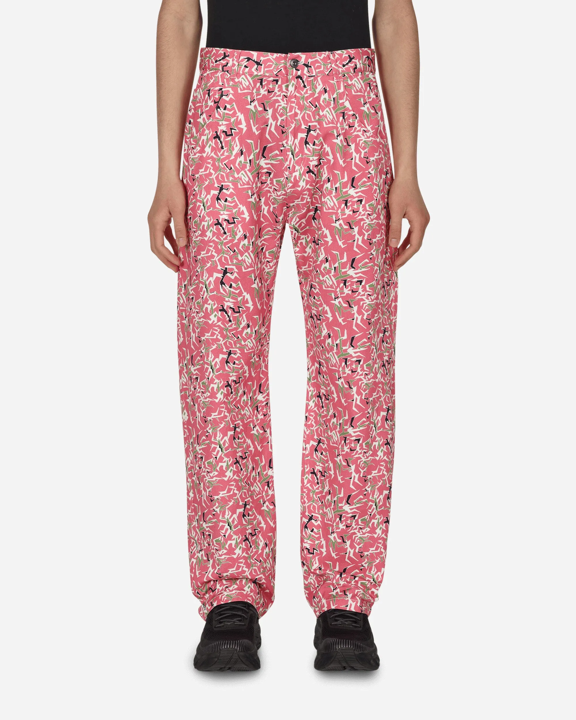 Workwear Floral Pants Pink Men's sweatshirt