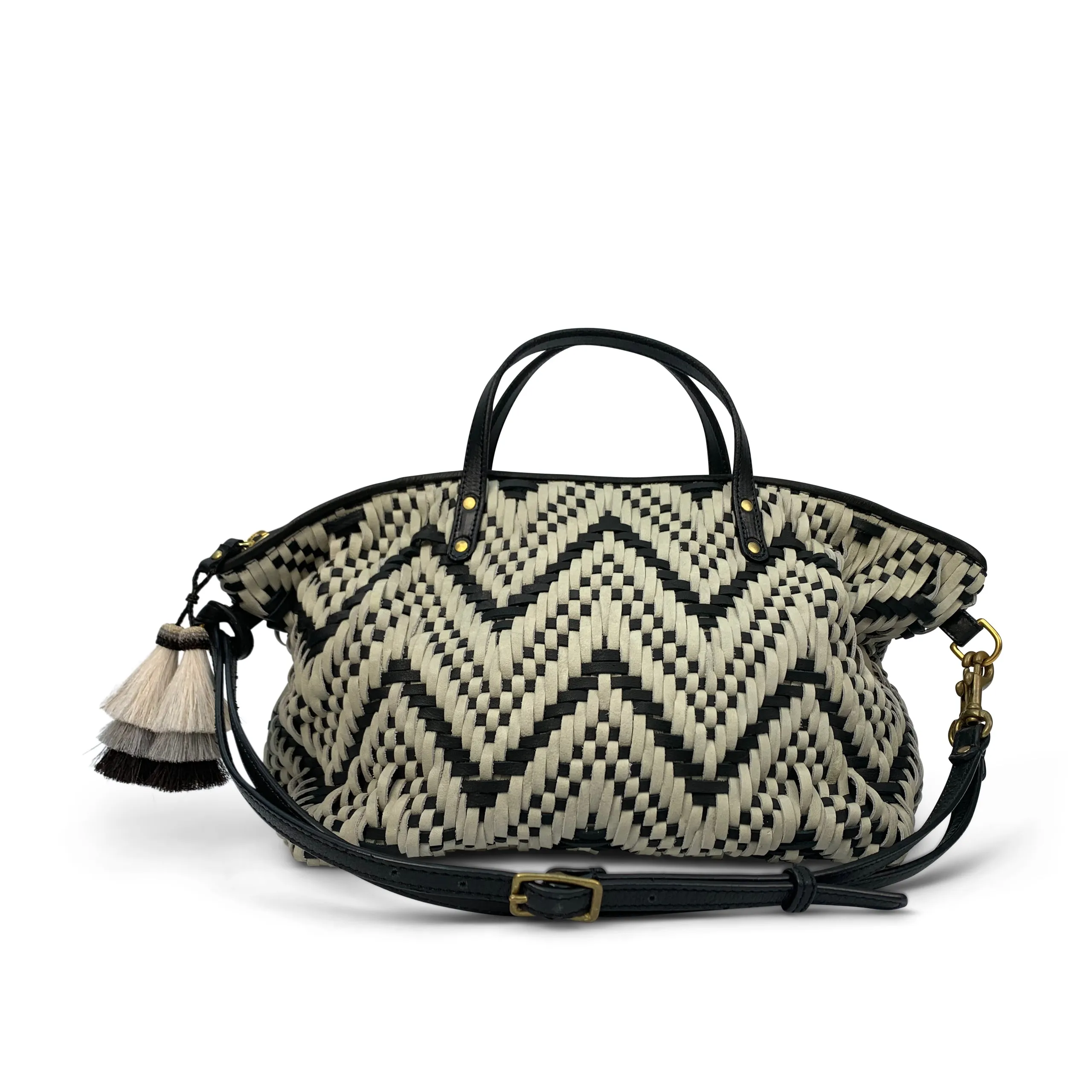 Woven Black and White Devon Holdall