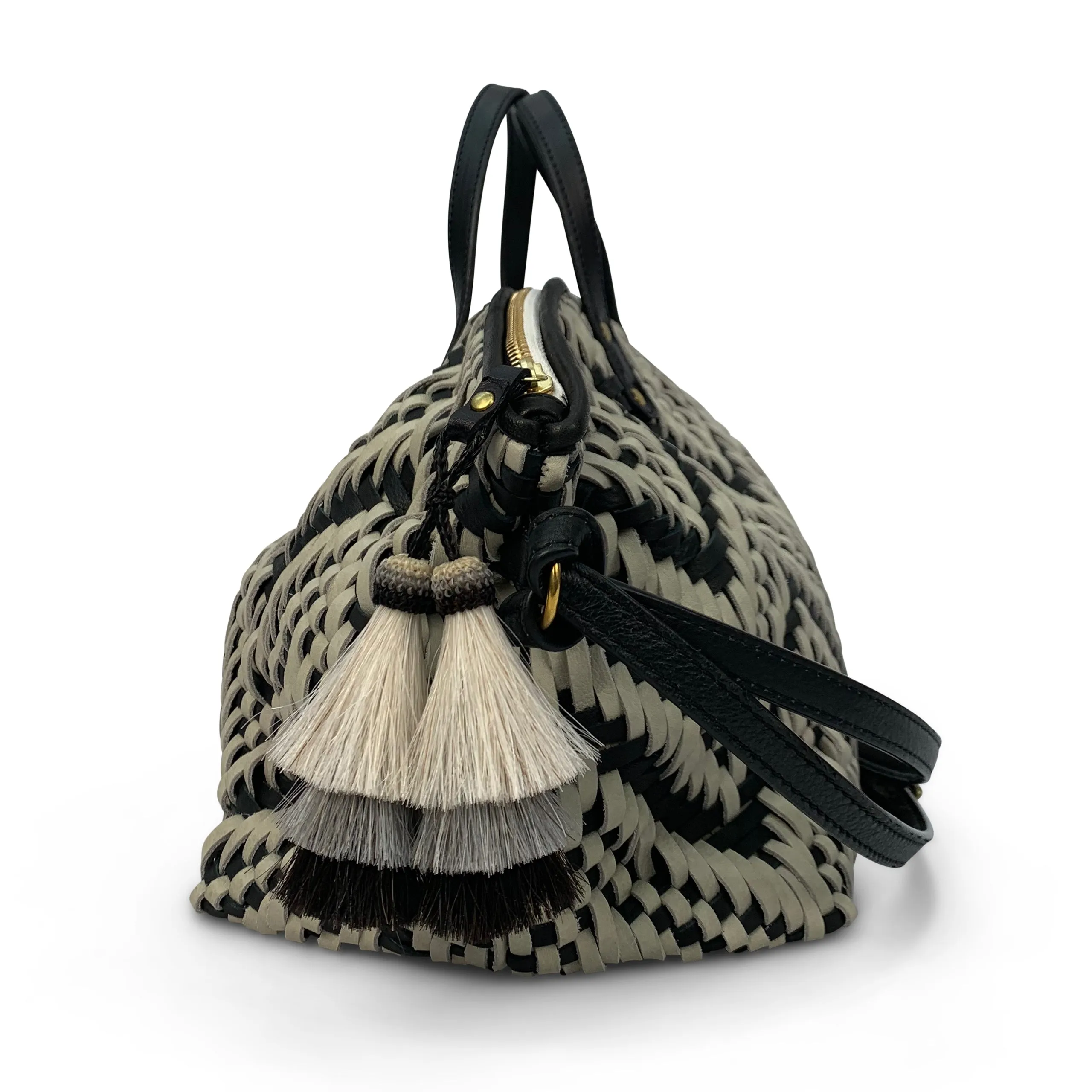 Woven Black and White Devon Holdall