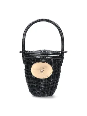 Woven Straw Bucket Bag ?C Black stylish bucket bags