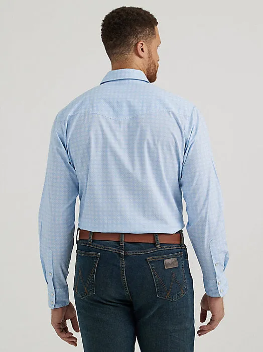 Chemise Western Wrangler à pression en Bleu Concentrique Wrangler Clothing