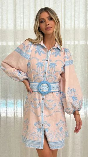 Xander Long Sleeve Mini Dress - Blue,prom dresses,wedding guest dresses,homecoming dresses,bridesmaid dresses,cocktail dresses,women clothing,summer dresses,formal dresses,sundresses,mother of the bride dresses,quince clothing,bodycon dress,dress casual,dr