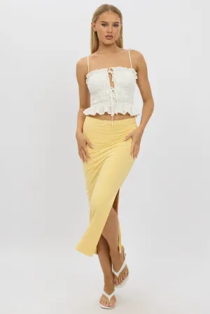 Yellow Midaxi Skirt High Rise Supersoft Picot Trim Lined,skirt,denim skirt,mini skirt,maxi skirt,jean skirt,skort,tennis skirt,pleated skirt,pencil skirt,bubble skirt,plisse skirt,fitted skirt,midi skirt,short skirt,short mini skirt,leather skirt,a line sk