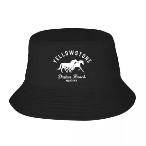 Yellowstone Dutton Ranch Montana Bucket Hat boater hat with bow in beach sunlight