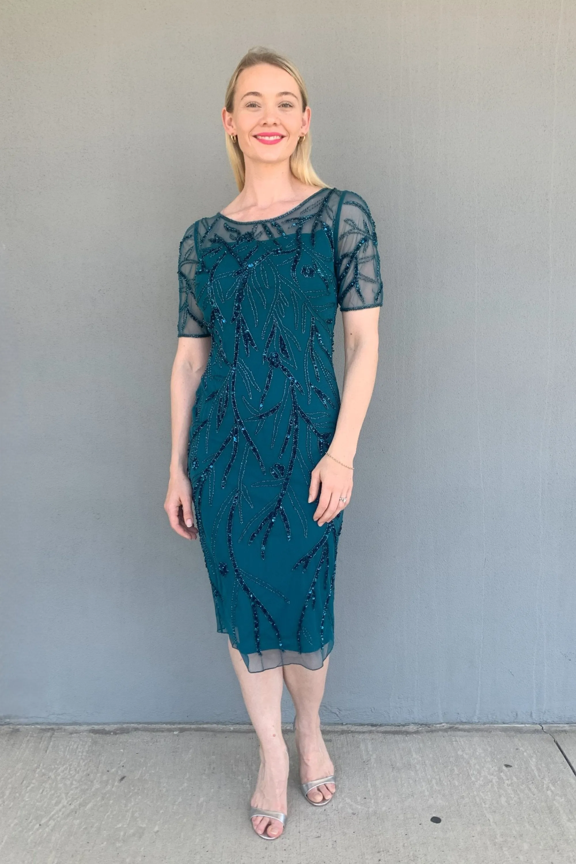 Zaliea - Z0361 Shimmer Shift Dress